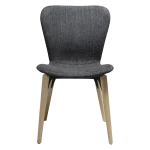 PARAGON CHAIR Raven Black Boucle Fabric W. Whitewashed Oak Legs 100201205 02 Front