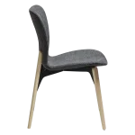 PARAGON CHAIR Raven Black Boucle Fabric W. Whitewashed Oak Legs 100201205 03 Profile