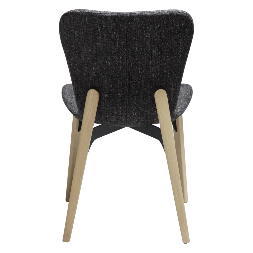 PARAGON CHAIR Raven Black Boucle Fabric W. Whitewashed Oak Legs 100201205 04 Back
