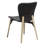 PARAGON CHAIR Raven Black Boucle Fabric W. Whitewashed Oak Legs 100201205 05 Back Angle