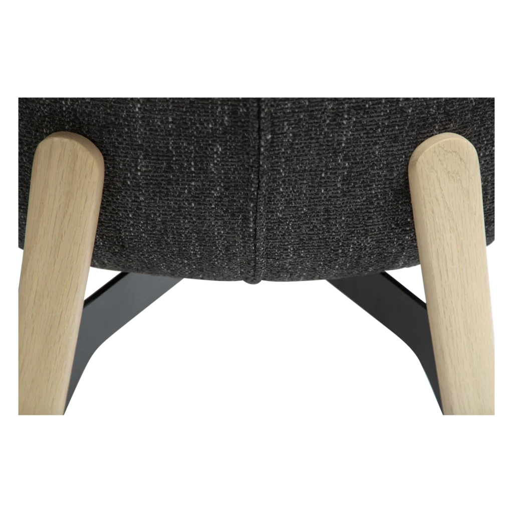 PARAGON CHAIR Raven Black Boucle Fabric W. Whitewashed Oak Legs 100201205 09 Detail4