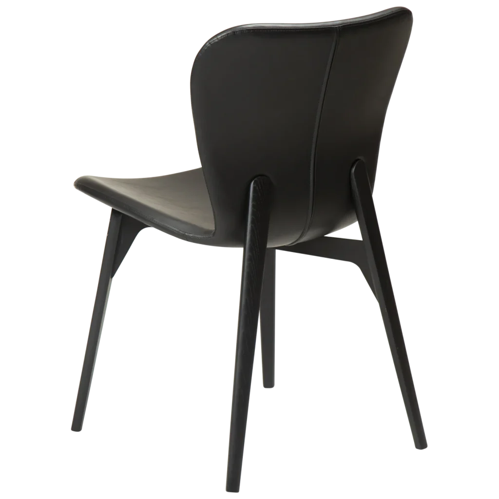 Paragon Chair Vintage Black Art Leather With Black Stained Ash Legs 100201100 05 Back Angle