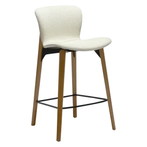 PARAGON COUNTER STOOL Bone White Boucle Fabric W. Oak Legs 300202107 01 Main