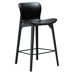 PARAGON COUNTER STOOL Vintage Black Art. Leather W. Black Stained Ash Legs 300201100 01 Main