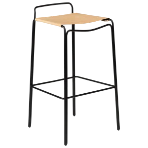 Paz Bar Stool Tan Leather With Black Metal Legs 200801909 01 Main