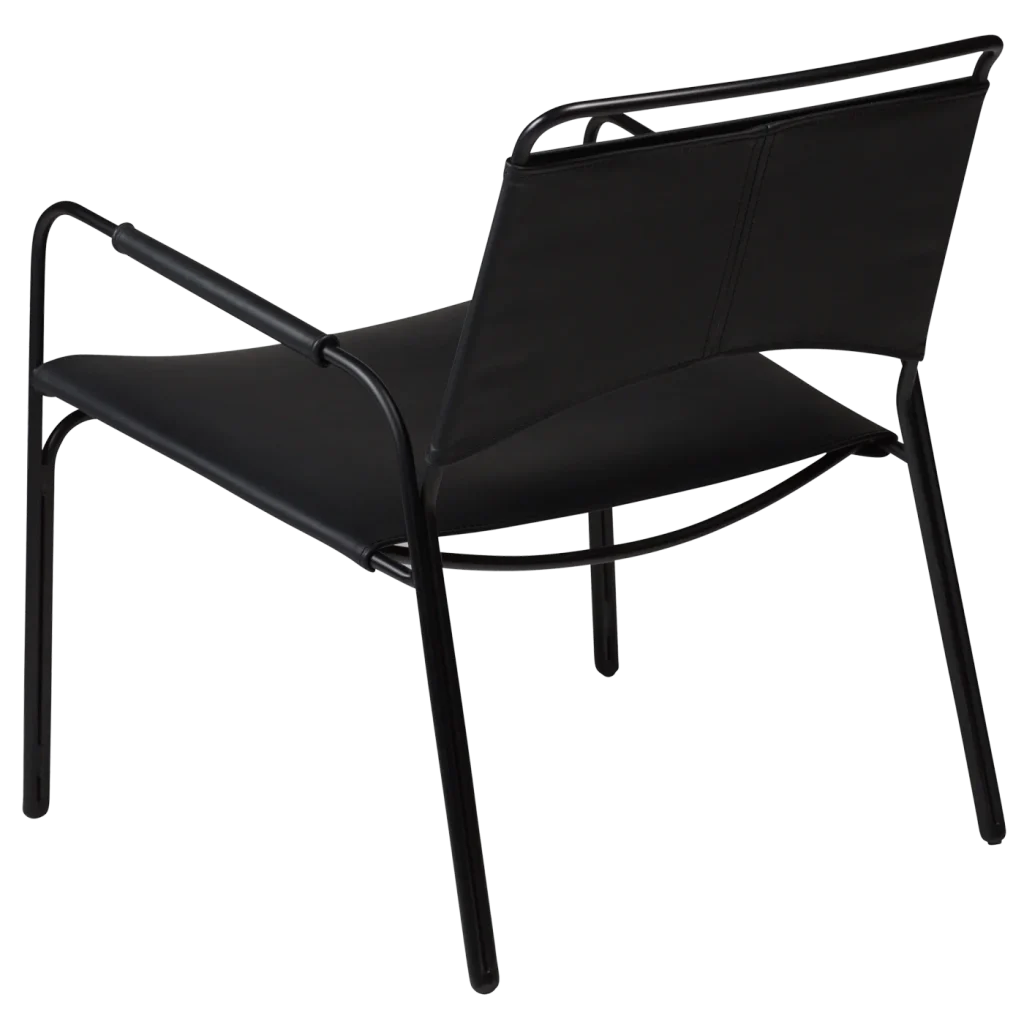 Paz Lounge Chair Black Leather With Black Metal Legs 700801900 02 Back