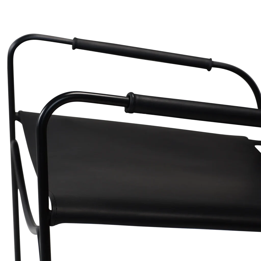 Paz Lounge Chair Black Leather With Black Metal Legs 700801900 03 Detail1