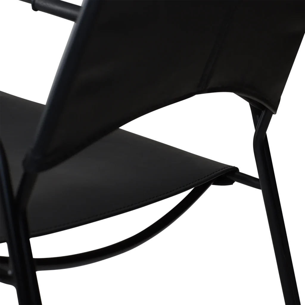 Paz Lounge Chair Black Leather With Black Metal Legs 700801900 04 Detail2