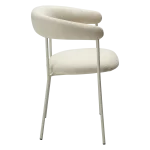 Plenti Armchair Bone White Boucle Fabric With Bone With Bone White Metal Legs 100350104 03 Profile
