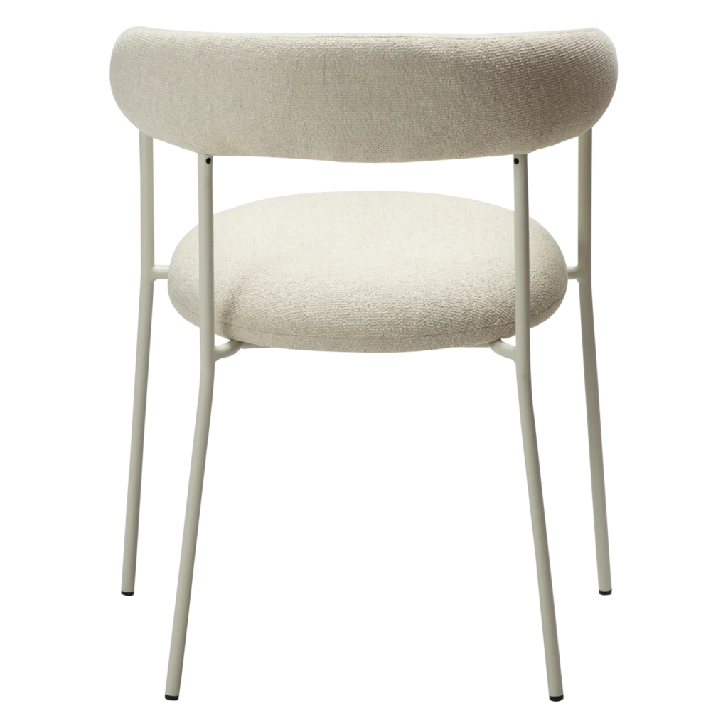 Plenti Armchair Bone White Boucle Fabric With Bone With Bone White Metal Legs 100350104 04 Back
