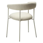 Plenti Armchair Bone White Boucle Fabric With Bone With Bone White Metal Legs 100350104 05 Back Angle