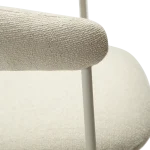 Plenti Armchair Bone White Boucle Fabric With Bone With Bone White Metal Legs 100350104 07 Detail2