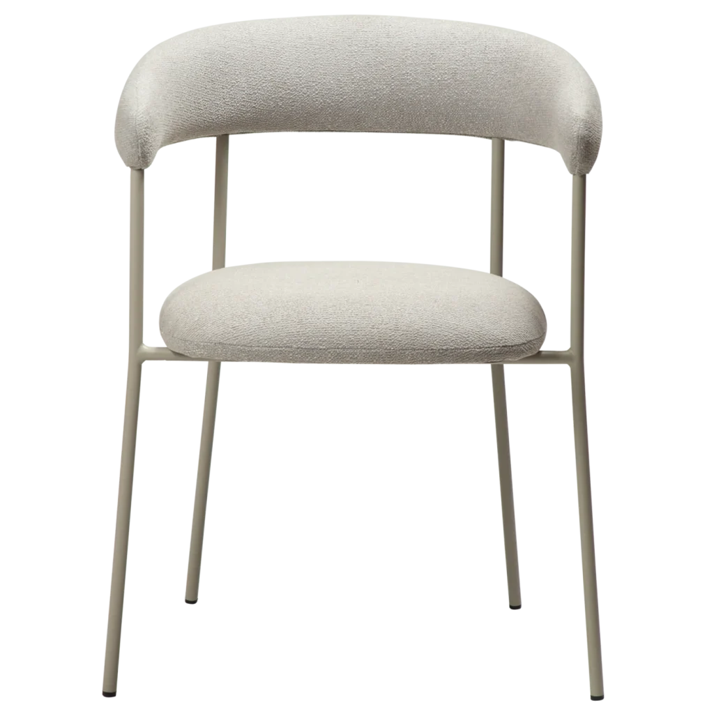 Plenti Armchair Cashmere Boucle Fabric With Cashmere Metal Legs 100350103 02 Front