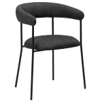 Plenti Armchair Raven Black Boucle Fabric With Black Metal Legs 100350100 01 Main