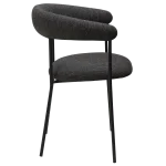 Plenti Armchair Raven Black Boucle Fabric With Black Metal Legs 100350100 03 Profile