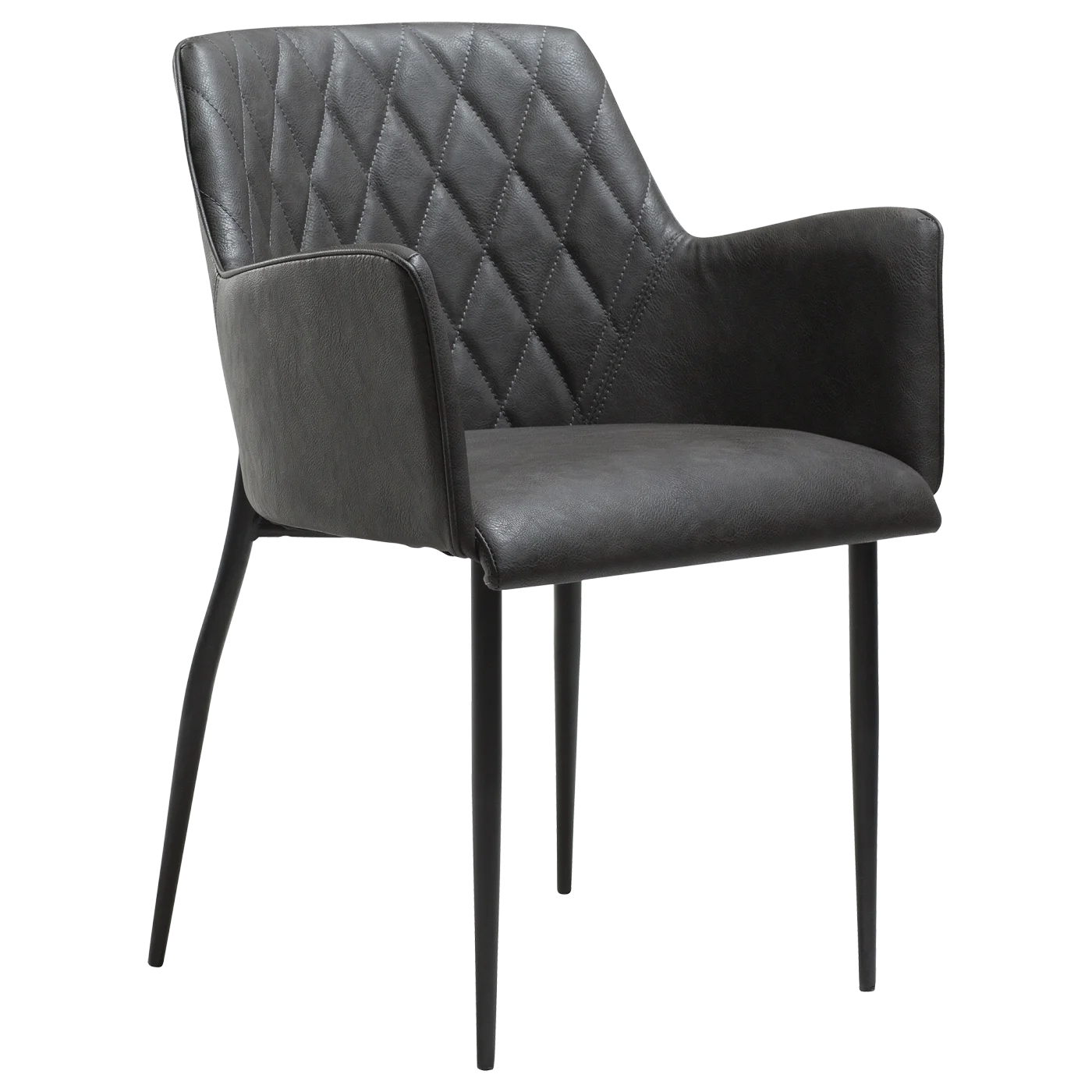 Rombo Chair Vintage Grey Art Leather With Black Metal Legs 100690480 01 Main