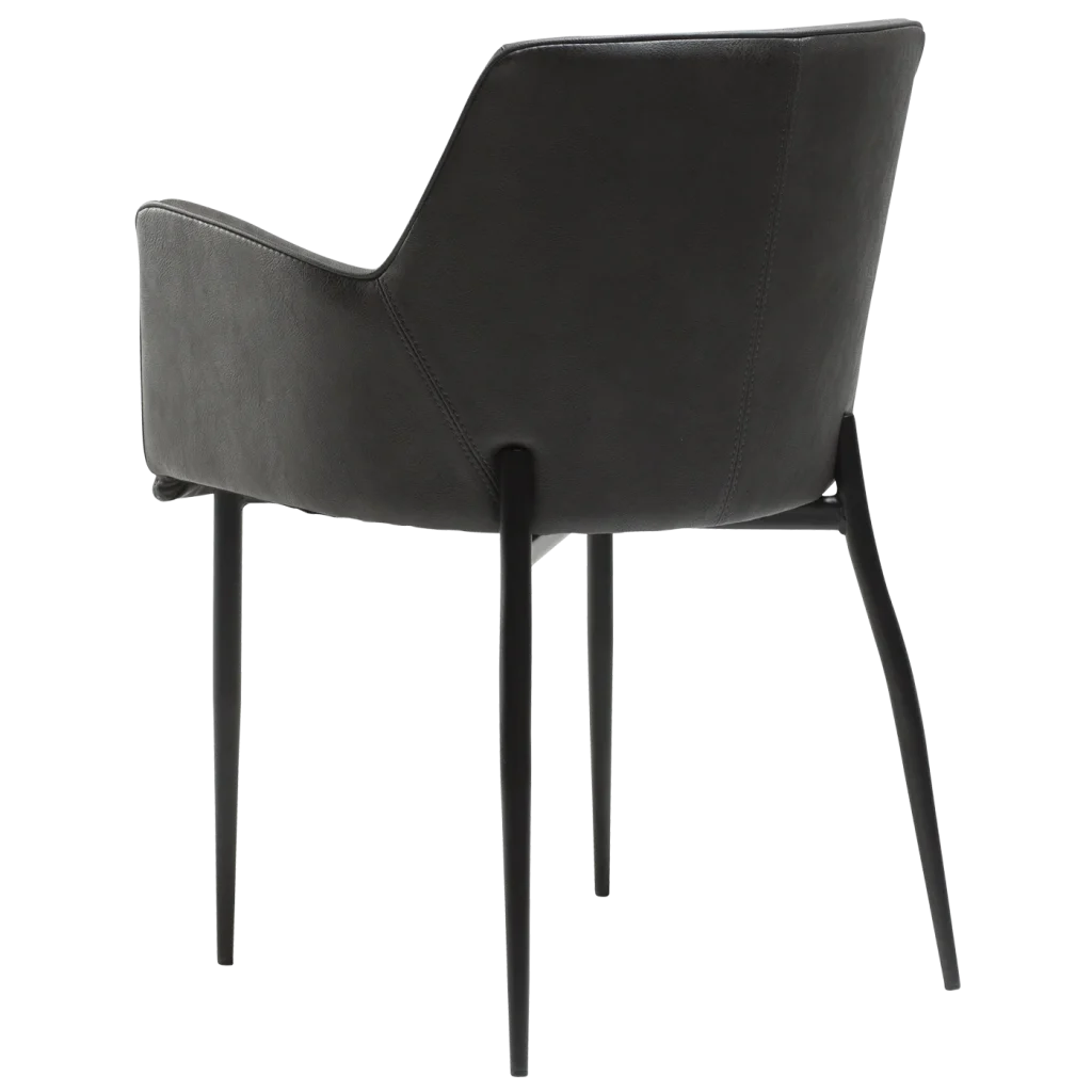 Rombo Chair Vintage Grey Art Leather With Black Metal Legs 100690480 02 Back