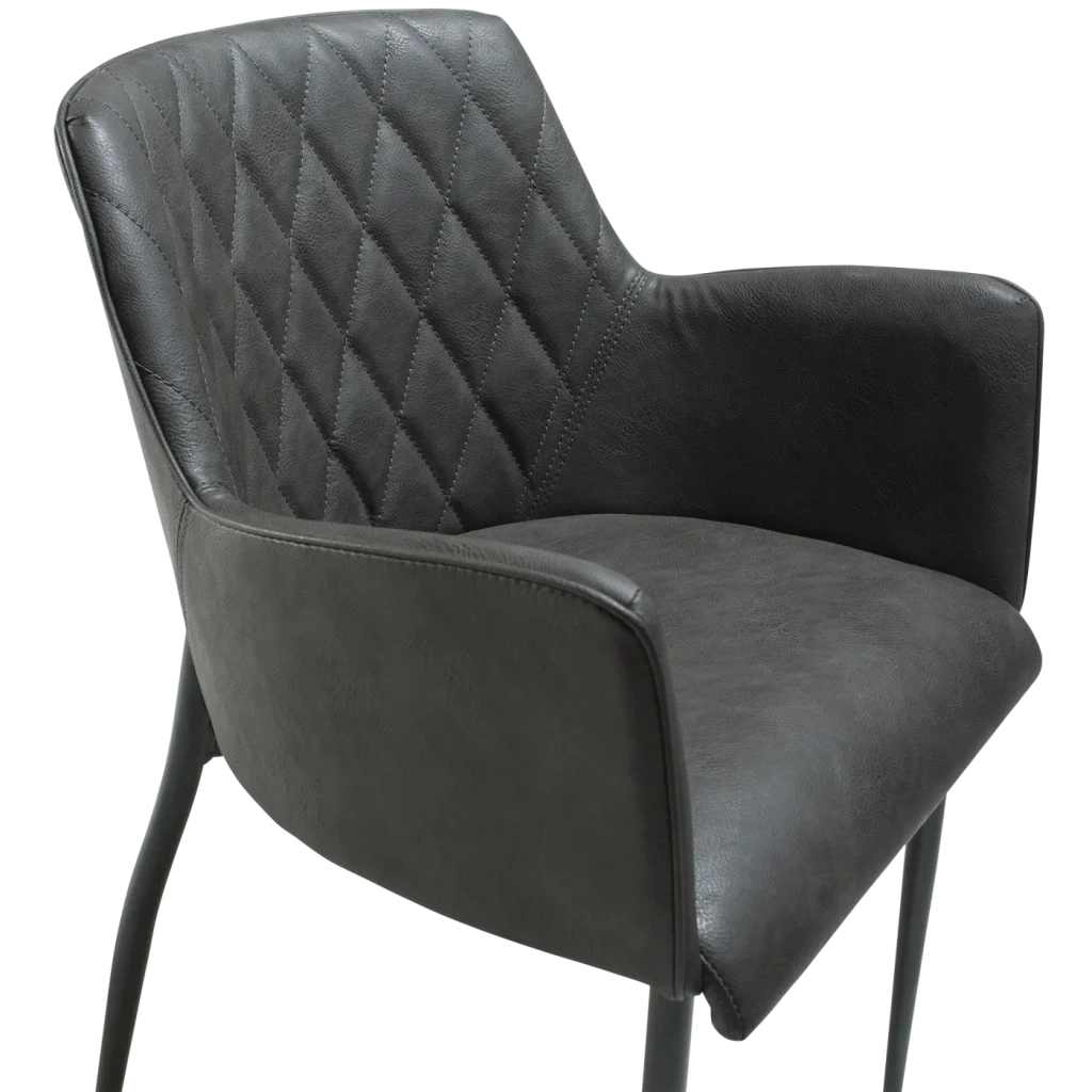 Rombo Chair Vintage Grey Art Leather With Black Metal Legs 100690480 03 Detail1