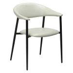 Rover Armchair Bone White Art Leather With Black Metal Legs 100370103 01 Main