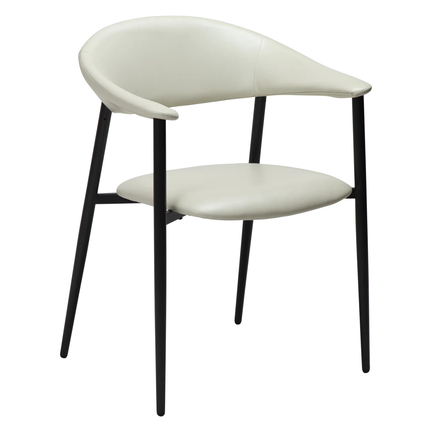 Rover Armchair Bone White Art Leather With Black Metal Legs 100370103 01 Main