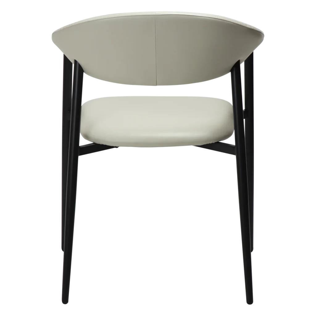 Rover Armchair Bone White Art Leather With Black Metal Legs 100370103 04 Back