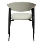 Rover Armchair Bone White Art Leather With Black Metal Legs 100370103 04 Back