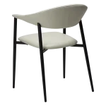 Rover Armchair Bone White Art Leather With Black Metal Legs 100370103 05 Back Angle