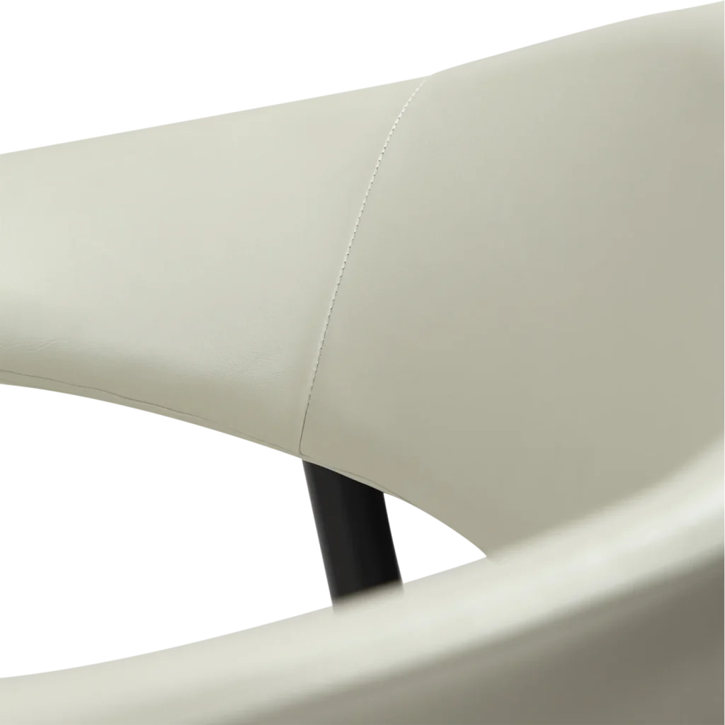 Rover Armchair Bone White Art Leather With Black Metal Legs 100370103 08 Detail3