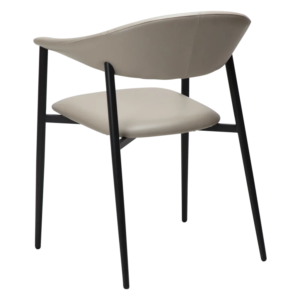 Rover Armchair Cashmere Art Leather With Black Metal Legs 100370102 05 Back Angle