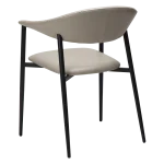 Rover Armchair Cashmere Art Leather With Black Metal Legs 100370102 05 Back Angle