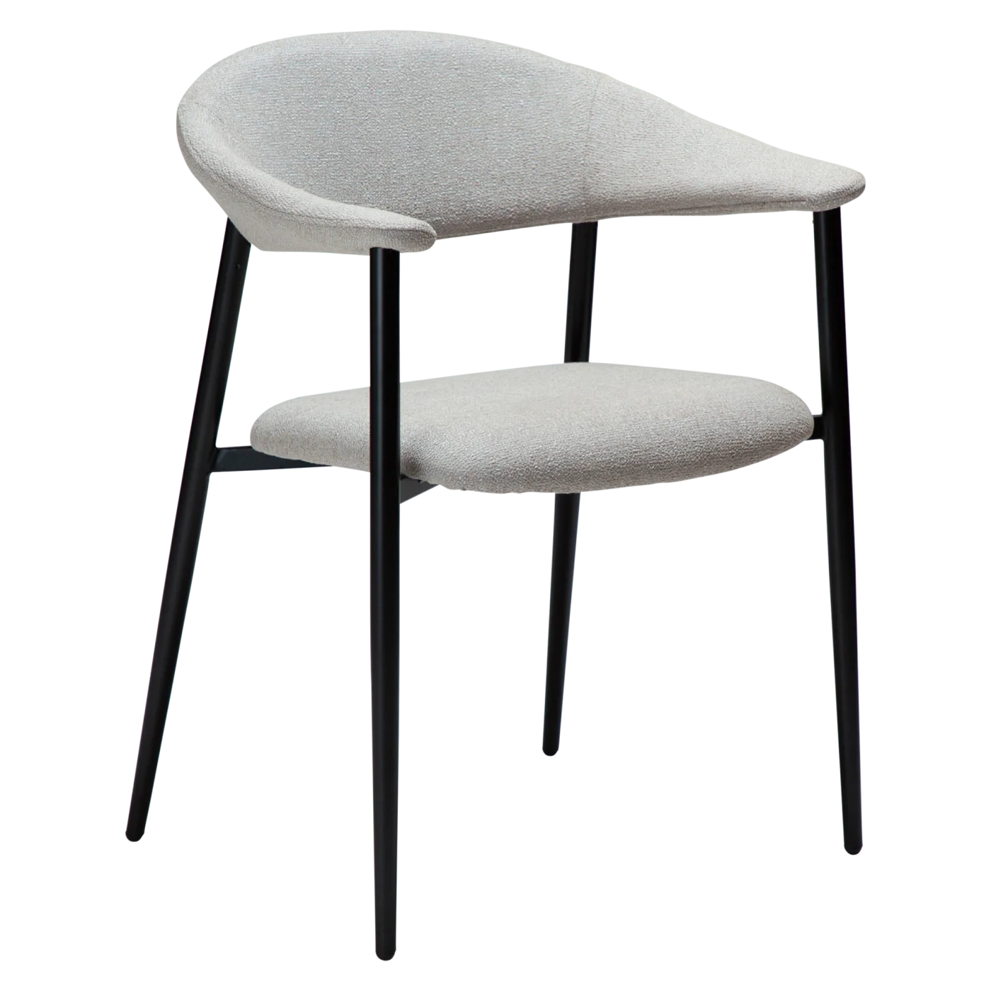 ROVER ARMCHAIR Cashmere Boucle Fabric W. Black Metal Legs 100370105 01 Main