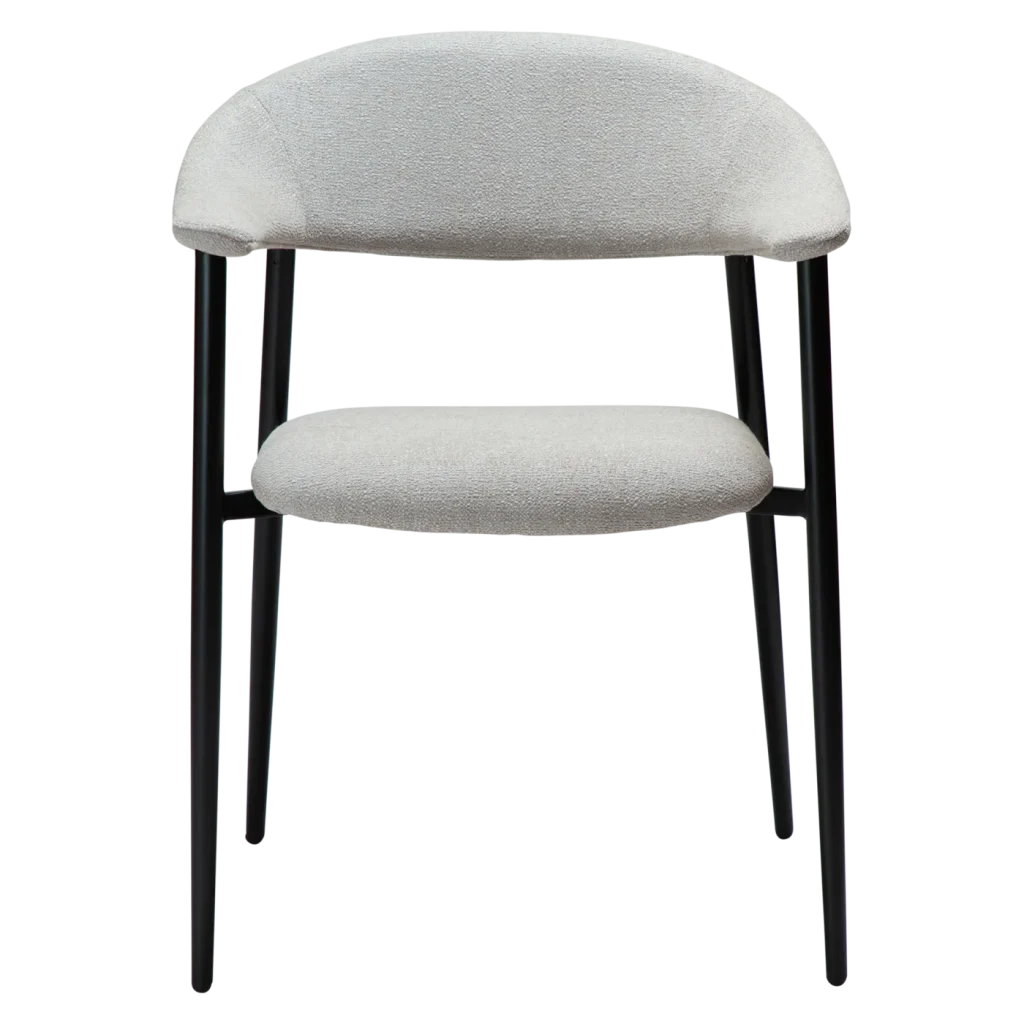 ROVER ARMCHAIR Cashmere Boucle Fabric W. Black Metal Legs 100370105 02 Front