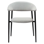 ROVER ARMCHAIR Cashmere Boucle Fabric W. Black Metal Legs 100370105 02 Front