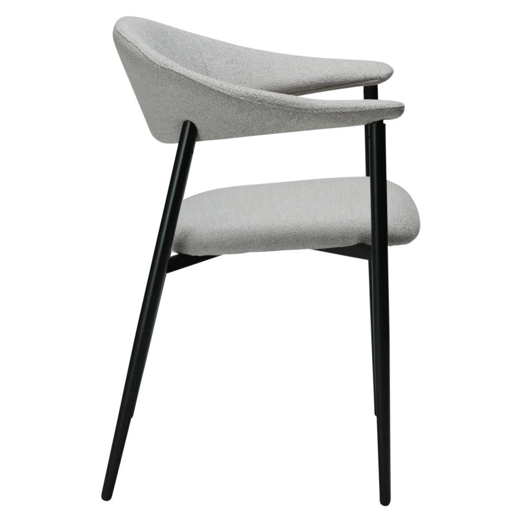 ROVER ARMCHAIR Cashmere Boucle Fabric W. Black Metal Legs 100370105 03 Profile