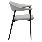 ROVER ARMCHAIR Cashmere Boucle Fabric W. Black Metal Legs 100370105 03 Profile