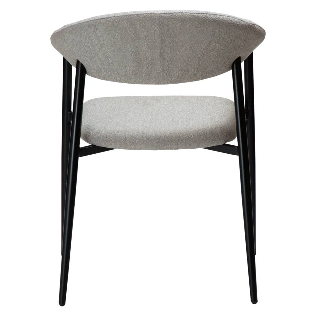 ROVER ARMCHAIR Cashmere Boucle Fabric W. Black Metal Legs 100370105 04 Back