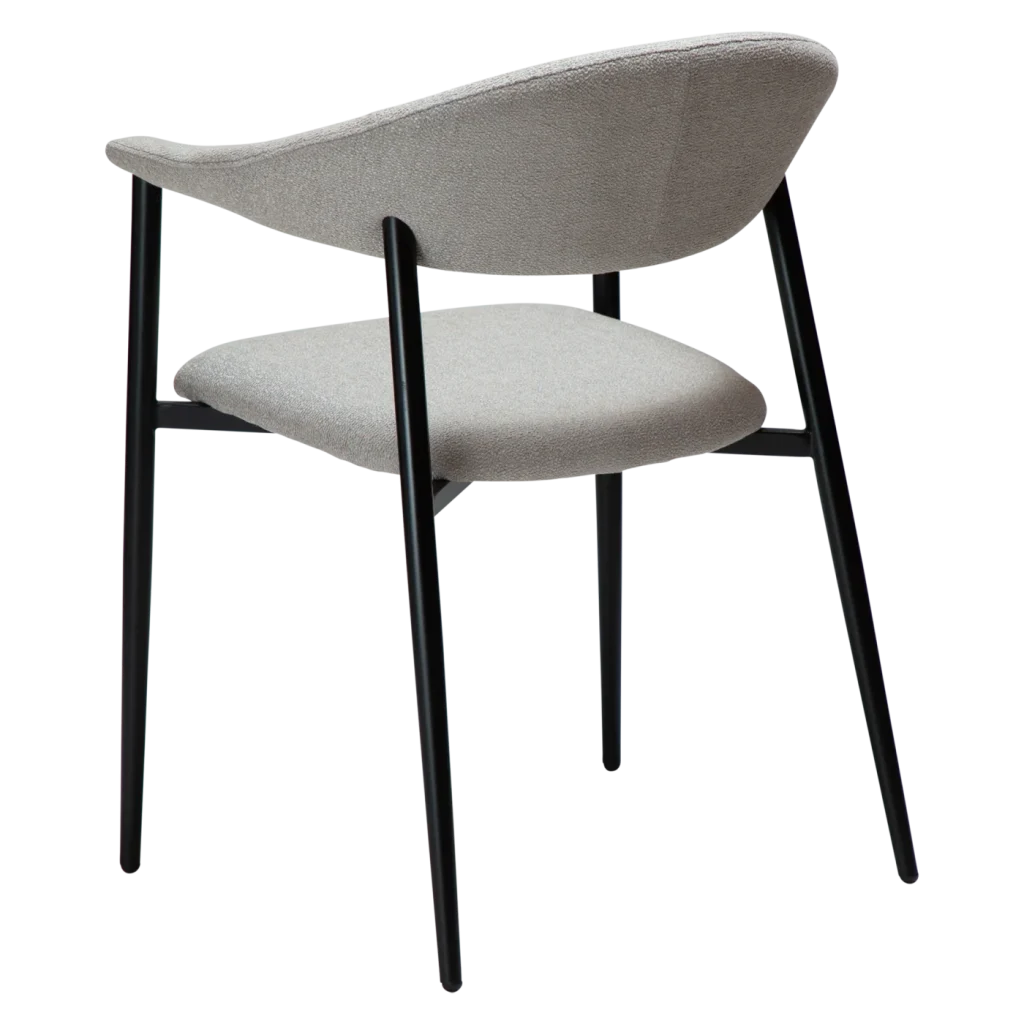 ROVER ARMCHAIR Cashmere Boucle Fabric W. Black Metal Legs 100370105 05 Back Angle