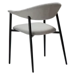 ROVER ARMCHAIR Cashmere Boucle Fabric W. Black Metal Legs 100370105 05 Back Angle