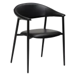 Rover Armchair Vintage Black Art Leather With Black Metal Legs 100370120 01 Main