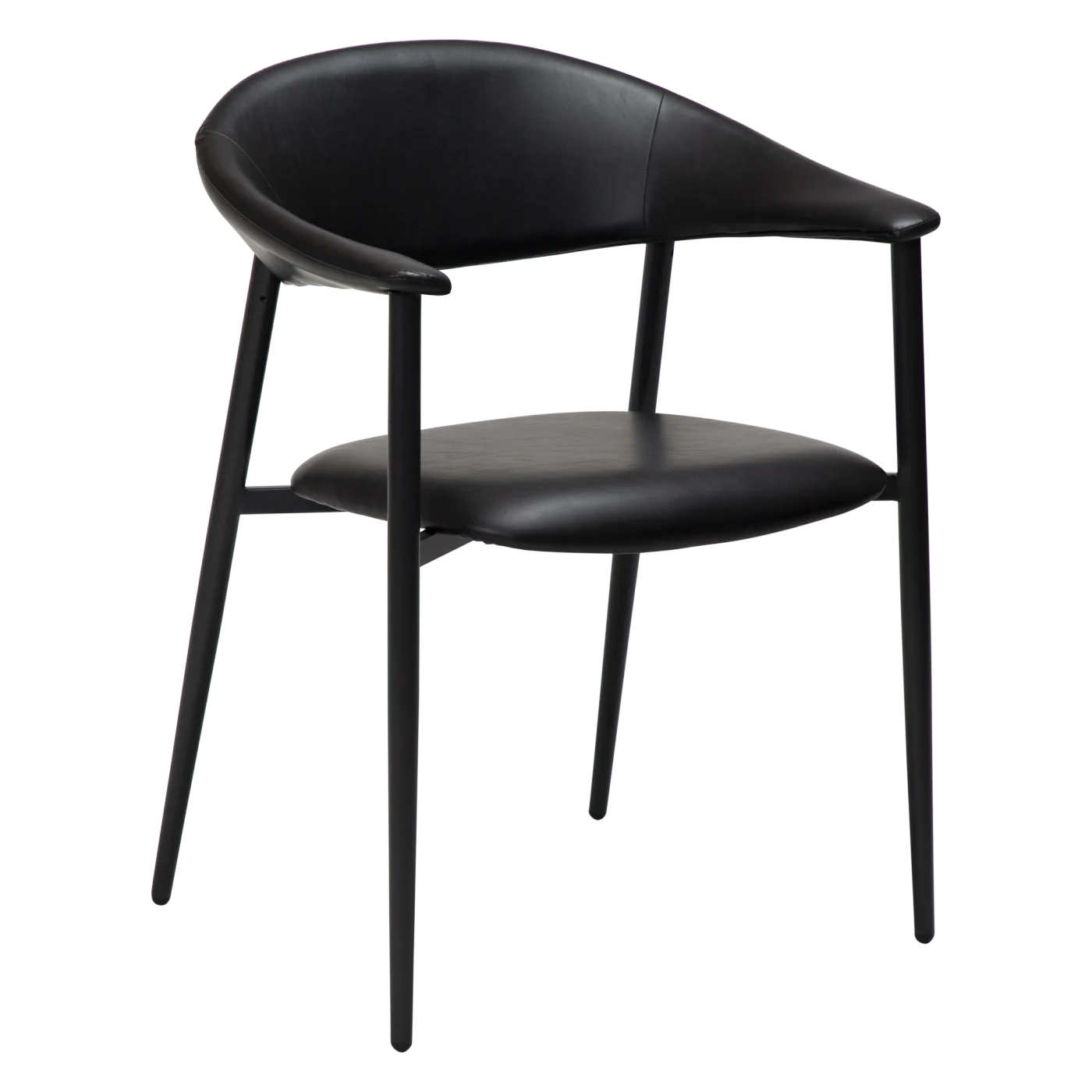 Rover Armchair Vintage Black Art Leather With Black Metal Legs 100370120 01 Main