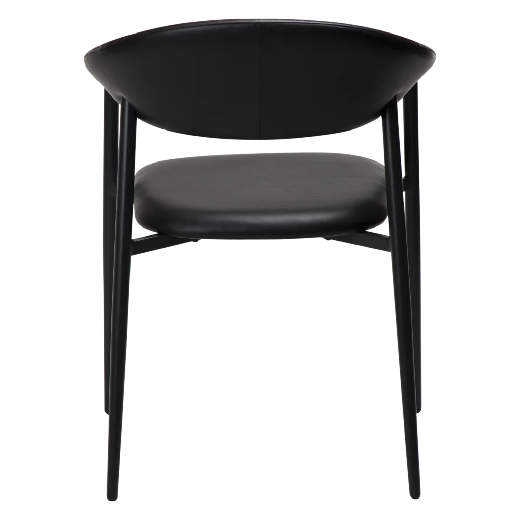 Rover Armchair Vintage Black Art Leather With Black Metal Legs 100370120 04 Back