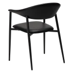 Rover Armchair Vintage Black Art Leather With Black Metal Legs 100370120 05 Back Angle