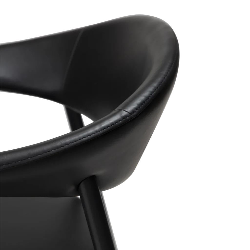 Rover Armchair Vintage Black Art Leather With Black Metal Legs 100370120 06 Detail1