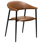 Rover Armchair Vintage Light Brown Art Leather With Black Metal Legs 100370121 01 Main