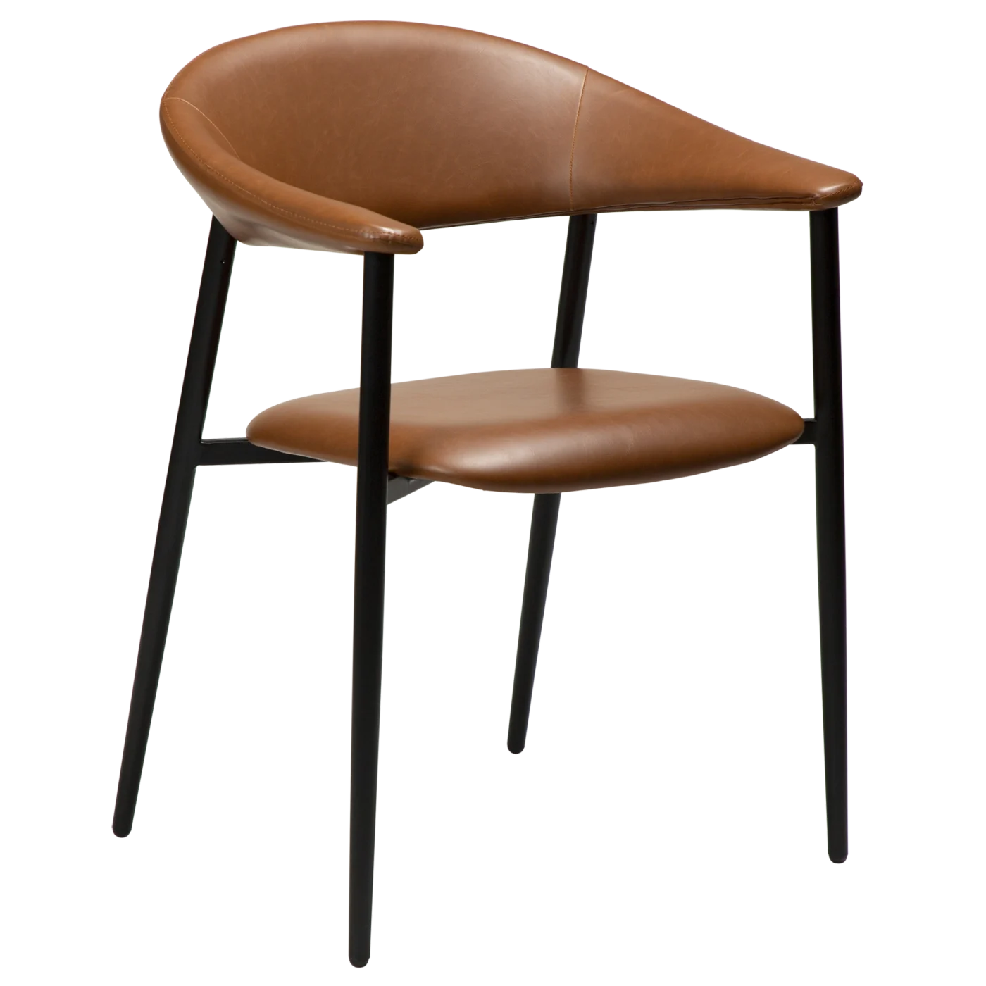 Rover Armchair Vintage Light Brown Art Leather With Black Metal Legs 100370121 01 Main