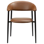 Rover Armchair Vintage Light Brown Art Leather With Black Metal Legs 100370121 02 Front