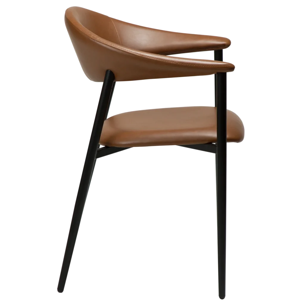 Rover Armchair Vintage Light Brown Art Leather With Black Metal Legs 100370121 03 Profile