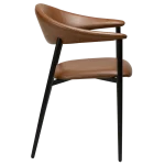 Rover Armchair Vintage Light Brown Art Leather With Black Metal Legs 100370121 03 Profile