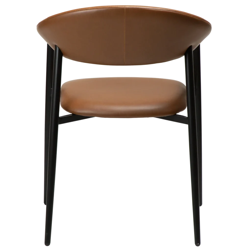 Rover Armchair Vintage Light Brown Art Leather With Black Metal Legs 100370121 04 Back