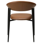 Rover Armchair Vintage Light Brown Art Leather With Black Metal Legs 100370121 04 Back